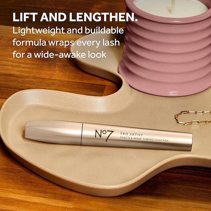 No7 Pro Artist That's a Wrap Tubing Mascara - Buildable & Lengthening Mascara for a High-Impact Finish - Volumizing Tube Mascara to Keep Lashes in Place All Day - Black/Brown (0.28 fl oz)