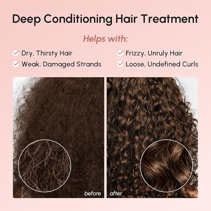 MAREE Curl Repair Hair Mask - Deep Conditioning Care for Damaged, Dry Curly Hair Products for Women & Men - Curl Moisturizer & Conditioner - Tratamiento Mascarilla para el Cabello Seco y Maltratado