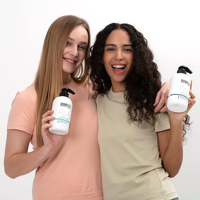 Perfect Bonding Concentrate for Damaged Hair - Bond Strengthening and Color Longevity Treatment for All Hair Types - Bonplex Rebonding Shampoo & Treatment Duo (10.1oz)
