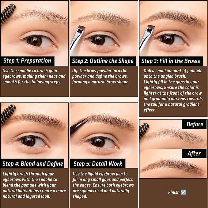 Ebony Eyebrow Pomade, Eye brow Wax Long lasting Smudge proof Ideal, for Precision Eyeliner and Brow Definitio