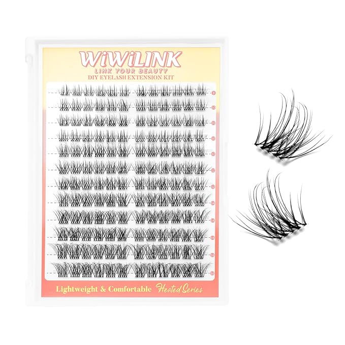 Lash Clusters Aura Wispy DIY Lash Extension 8-16mm Natural Eyelash Clusters D Curl Individual Eye Lashes Invisible Band False Eyelashes Cluster Eyelash Extensions Thin Clear Band