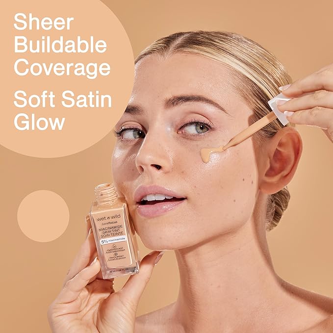 wet n wild Bare Focus Skin Tint, 5% Niacinamide Enriched, Buildable Sheer Lightweight Coverage, Natural Radiant Finish, Hyaluronic & Vitamin Hydration Boost, Cruelty-Free & Vegan - Soft Ivory