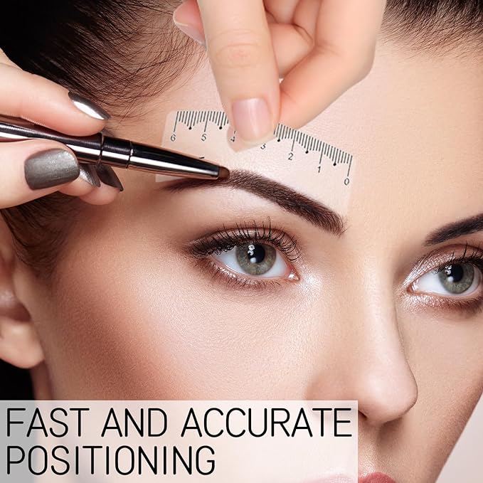 5 Pairs Eyebrow Design Ruler - Microblading Mapping Tool with Curved, Transparent for Symmetrical Brows | Reusable Brow Shaping Kit for Beginners and Professionals