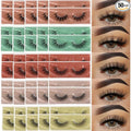APCYUST Lashes Bulk 50 Pair Wholesale Short Lash Natural Look Fluffy Mink Eyelashes 5D Faux Mink False Lash Cat Eye Fake Eyelash Soft Wispy Strip Eye Lashes with Individual Portable Lash Pack