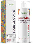 Batana Oil Shampoo for Hair Growth & Thickness - Thickening Shampoo for Thinning Hair for Women & Men with Biotin Rosemary Saw Palmetto & Rice Water - Color Safe, Sulfate & Paraben Free - 8 Fl Oz