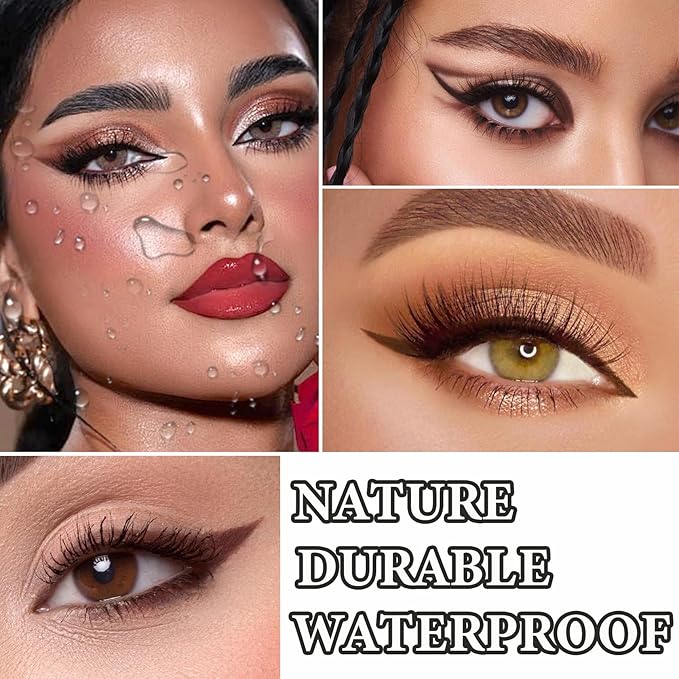 12 PCS Dark Brown Eyeliner Pencils,Professional Long Lasting Waterproof Makeup Pencils,Highly Pigmented Inner Corner Eye Highlighter Eyeliner Pencil Eye Liner Pen Sets for Women