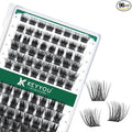 Lash Clusters,96 Pcs Cluster Lashes D Curl 18mm DIY Lash Extensions Eyelash Clusters,KEYYOU Volume Wispy Individual Lashes Soft&Comfortable Easy DIY at Home(Y06,D-18mm)