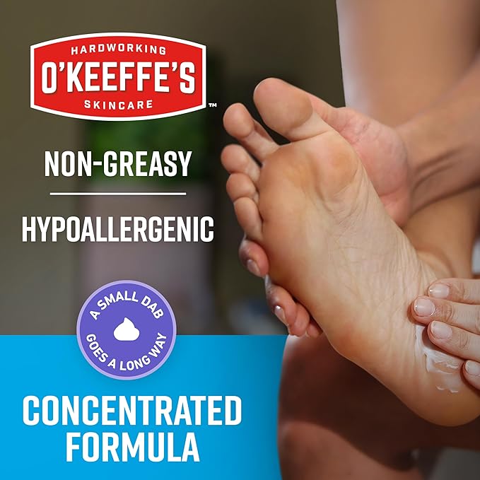 O'Keeffe's for Healthy Feet Night Treatment Foot Cream - 7 oz Tube (2 Pack) - Guaranteed Overnight Relief for Extremely Cracked, Dry Feet, Repairing Skincare, Instantly Boosts and Retains Moisture Levels