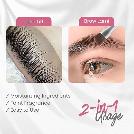 Libeauty Salon Choice Lash Lift Glue Balm, Super Sticky for Brow Lamination and Eyelash Perm, Gentle Fragrance, Water Soluble, Brush Included, Strawberry