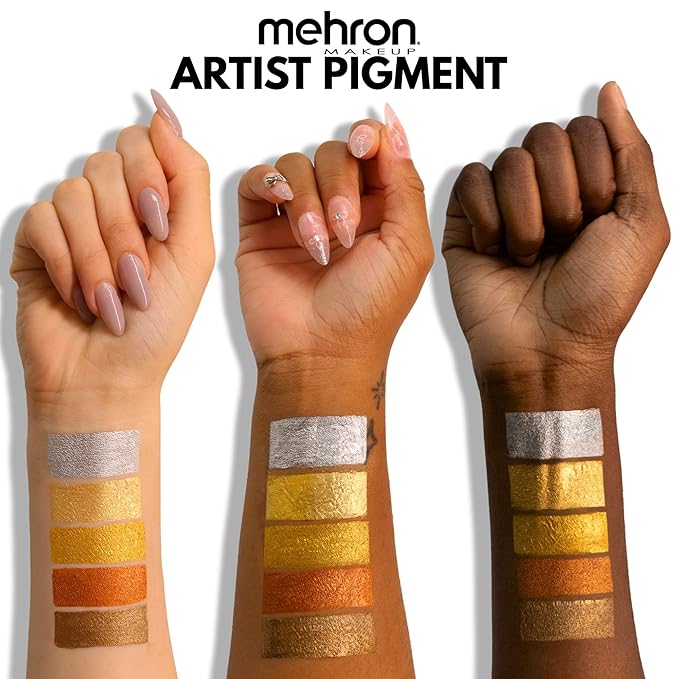 Mehron Makeup Artist Pigment – Metallic FX Powder | Metallic Powder Pigment for Face & Body Paint, Eyeshadow & Eyeliner, Cosplay .15 oz (4.1 g) (Copper) | Made in the USA
