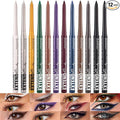LANGMANNI 12Pcs Metal Colorful Eyeliner Pencil Set - Matte & Shimmer Eye Makeup,Smooth Use Long-Lasting & Waterproof Eyeliner Set