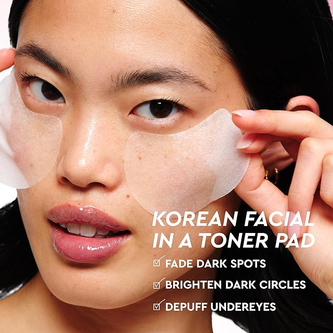 Glow Recipe Vitamin C Brightening Toner Pads - Korean Vitamin C Face Pads for Dark Circles Under-Eye and Cheeks - Light Face Exfoliator - Niacinamide, Caffeine, Guava - Fragrance-Free (60 Count)