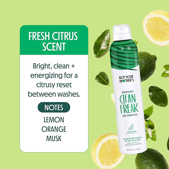 Not Your Mother's Clean Freak Original Dry Shampoo (3-Pack) - 4.4 oz Each - Instant Oil Absorption for Soft, Clean Hair - Fresh Citrus - Body Building Hair Refresh Between Washes