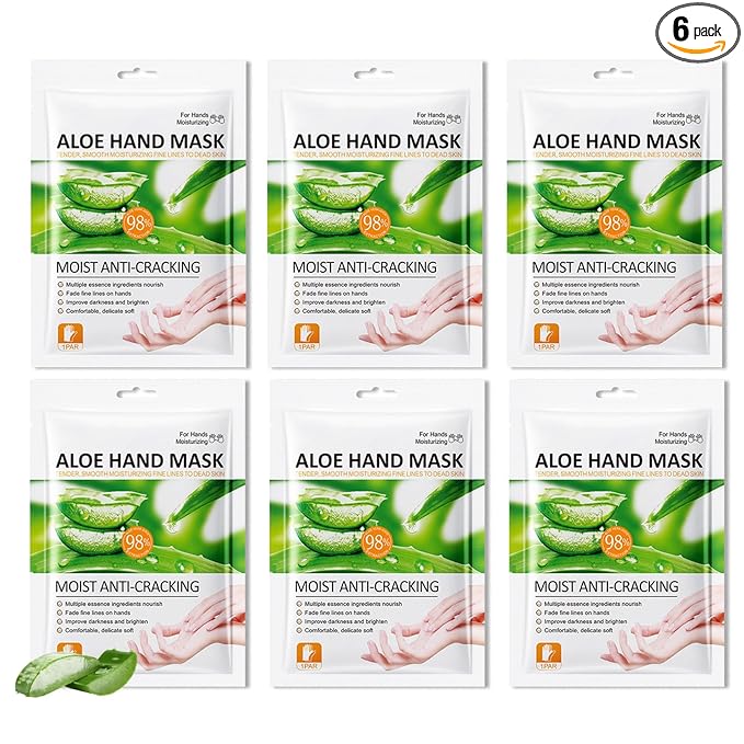Hydrating Hand Masks, 6PCS Hand Mask Moisturizing Gloves for Men Women, Smooth Long Lasting Soft Exfoliating Hand Peeling Spa Mask Moisturizer Beauty Gift Set for Dry Cracked Rough Dull Hands（N)