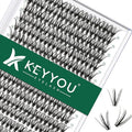 KEYYOU Lash Clusters 300pcs Individual Lashes, 30D 0.07D Curl 15mm DIY Eyelash Extension, Soft & Natural Volume Cluster Lashes with Large Tray
