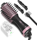 DAN (100V-240V) Auto Dual Voltage Hair Dryer Brush,Travel Hair Dryer Brush with Multi-Function Plug Adapter,Mini Blow Dryer Brush for Home and International Travel