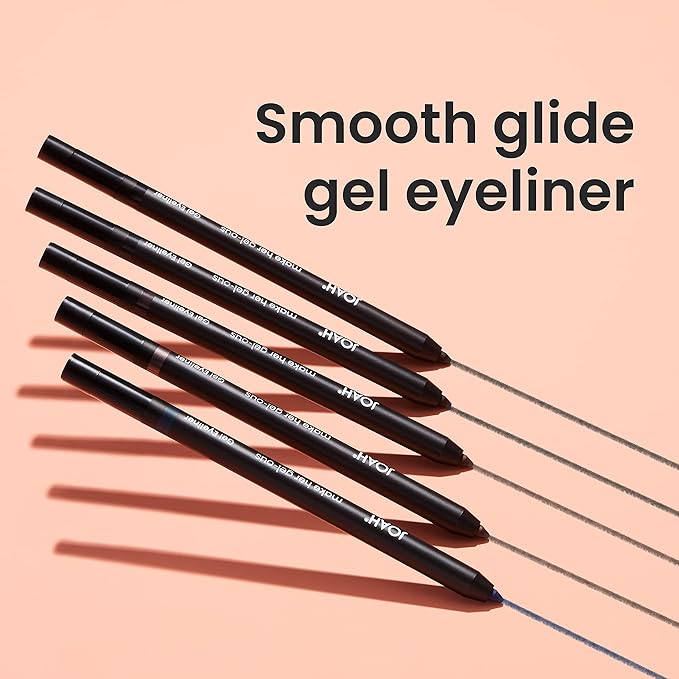 JOAH Make Her Gel-ous Gel Eyeliner with Self-Sharpening Pencil, Waterproof & Long-Lasting Intense Color Definition & Finish, Creamy No-Tug Formula - Espresso (Pack of 2)