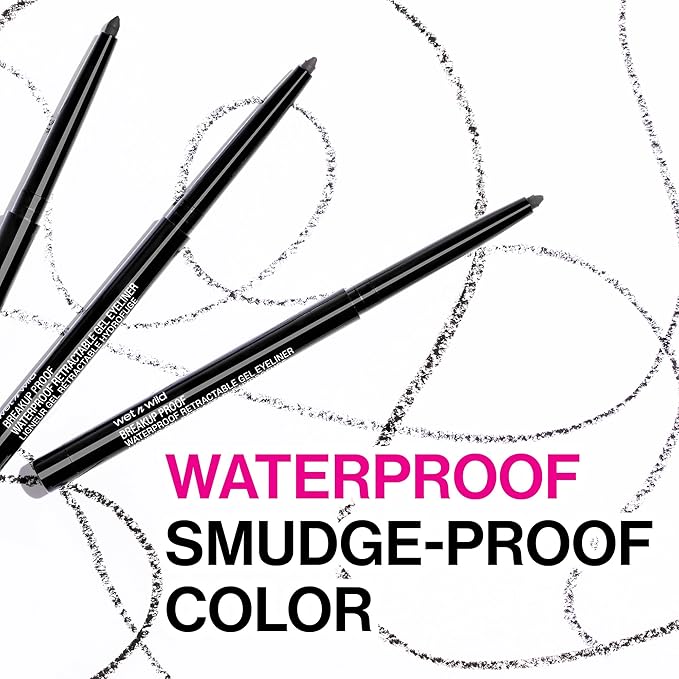 wet n wild Mega Last Breakup Proof Waterproof Retractable Gel Eyeliner - Ultra Pigmented 16-Hour Long Wear, Smudge Proof Satin Finish Formula, Cruelty-Free & Vegan - Dark Brown (Pack of 2)