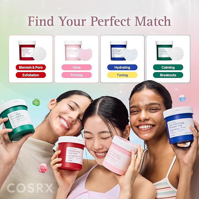 COSRX OneStep Original Peptide Collagen Lifting Glow Pad, 100 Pads, Improving Elasticity, Plumping Toner Pads with Peptide, Collagen, Niacinamide & Anti-Aging Care, Korean Skin Care, Mothers Day Gifts