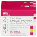Andalou Naturals Mask 1000 ROSES, Overnight Sleeping Mask for Dry, Chapped Lips, Plumping, Hydrating & Soothing Balm with Alpine Rose Stem Cells, Vegan & Cruelty-Free, 0.42 O