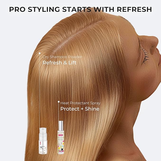 TYMO Heat Protectant Spray for Hair with Argan Oil for Styling Tools, Heat Protection Spray to Smooth & Hydrate, Natural Clean Formulation, Multi-benefit Treatment, Lightweight for All Hair Types