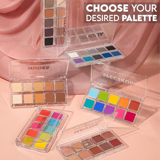 Profusion Cosmetics 10 Shade Eyeshadow Palette - High Pigmented Multi-Finish Colors, Vegan & Cruelty-Free, Create Stunning Looks On-the-Go - Travel-Friendly & Versatile Makeup, Nudes