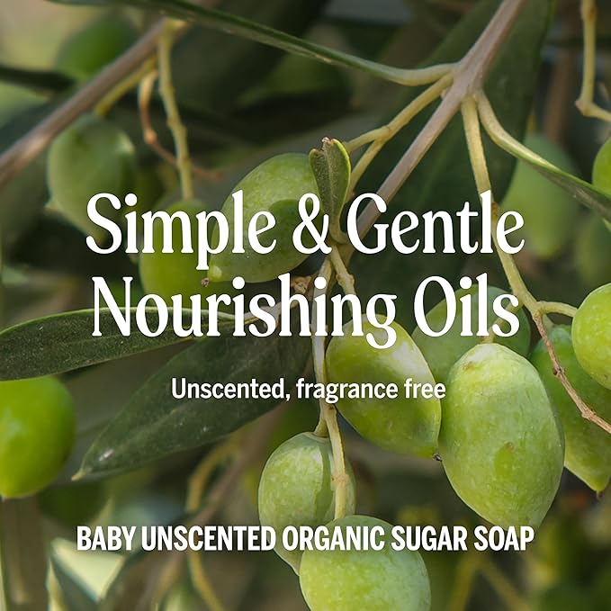 Dr. Bronner's Organic Sugar Soap (Baby Unscented, 12 Ounce) - Made with Regenerative Certified Organic Oils, Sugar & Shikakai Powder, 4-in-1 Use: Hands, Body, Face and Hair- Liquid Soap, Nourishes