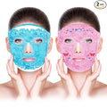 2PCS Cold Face Eye Masks Ice Face Mask Hot Cold Compress for Dark Circles, Puffiness, Migraines, Headache, Stress, Redness, Cooling Face Masks for Women Man, Skin Care