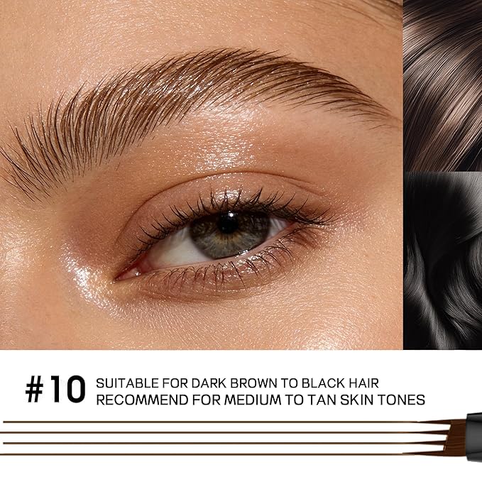 2 Pack 4-Tip Microblading Eyebrow Pen with 2 Brow Brushes, Waterproof Vegan Formula Eyebrow Pencils for Women to Effortlessly Create Natural Hair-Like Strokes, All-Day Wear (Dark Blonde)