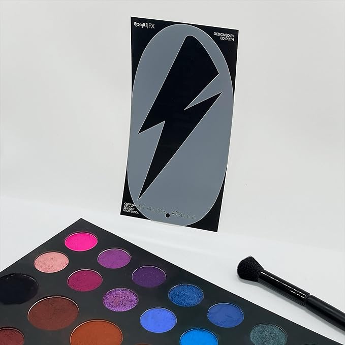 Stencil1FX - Lightning Bolt Eye Makeup Stencil for Costumes, Dress Up, Halloween, Cosplay, Face Painting, Raves, Festivals, Parades, Parties