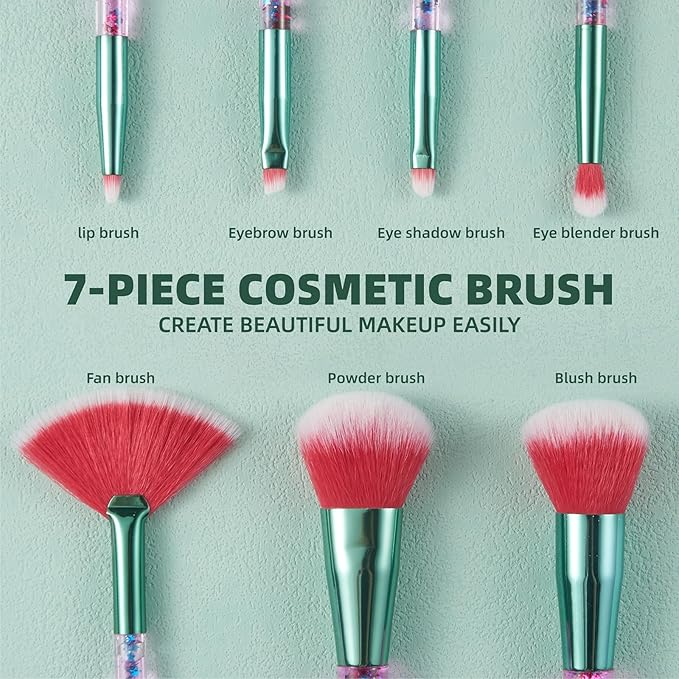 Unicorn Makeup Brush for Girls,Foundation Fan Cute Eye Makeup Brushes Set with Case for Girls Teens Gift Present