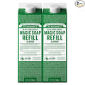 Dr. Bronner's Magic Soap Pure-Castile Liquid Soap Refill - Made with Regenerative Organic Certified Oils - 18-in-1 Uses for Face, Body Wash, Hand Soap Refill, Vegan Bath Soaps- Almond, 2-Pack, 32oz