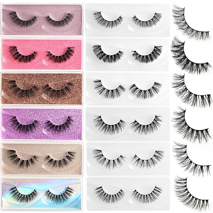 APCYUST Wispy Lashes Bulk 30 Pairs Natural Volume Eyelashes Mixed Styles Wholesale Cat Eye & Doll Eye Strip Lash Sets Short Thick Fluffy False Mink Eyelash Strips Full Fake Pestañas Postizas
