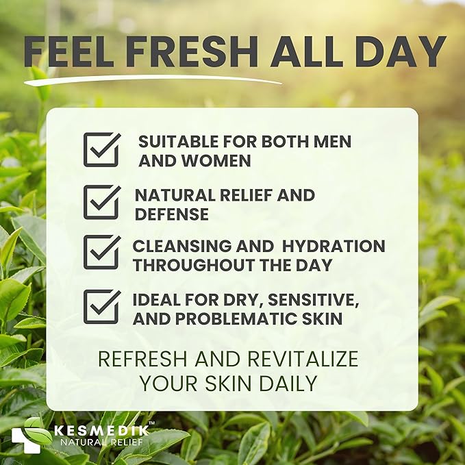 KESMEDIK Tea Tree Body Wash MaxTherapy, Itchy Skin Relief, Tea Tree Oil Soap, Soothes Jock Itch, Athlete's Foot, Ringworm, Eczema, Psoriasis & Sensitive Skin, Men & Women, 16 fl oz, Original Edition