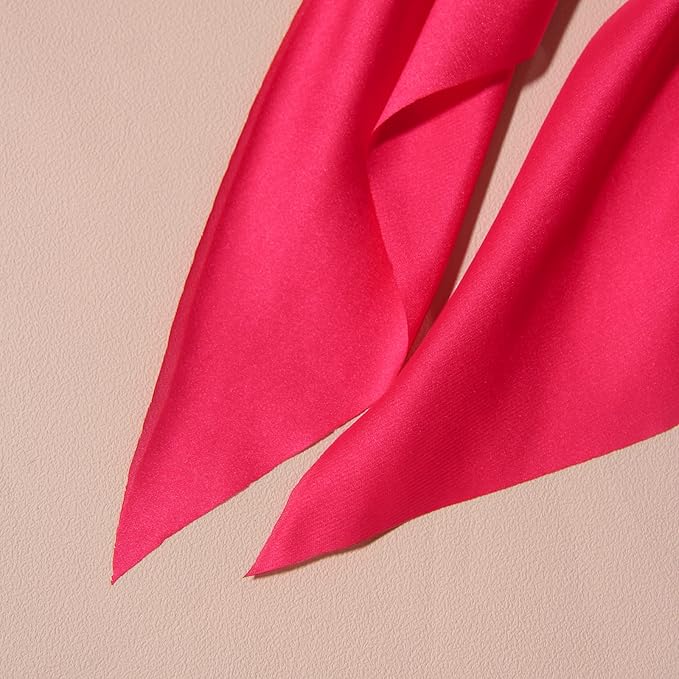 Pack of 2 Knotted Bow Hair Scrunchies Elastic Hair Scarf Black Hair Ties Bands Satin Hair Ribbon Scrunchy Red Ponytail Holder for Women and Girls, Hair Scarf Scrunchies, Hair Accessories Hair Bow