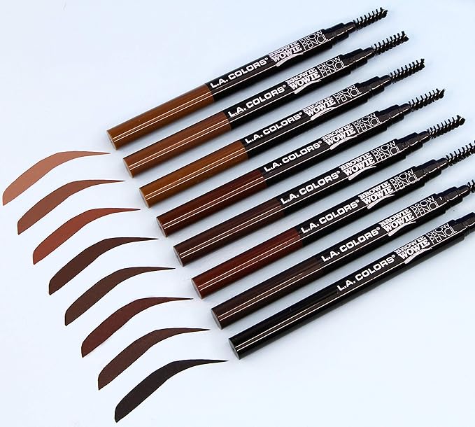 L.A. COLORS Browie Wowie Brow Pencil, Warm Brown CBP404 (Pack of 2)