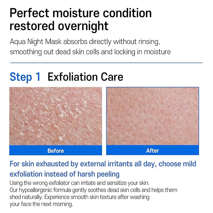 Korean Beauty Aqua Night Mask - Facial Self Skin Care Products Water Sleeping Masks 15ml/0.5 fl.oz (3 set) Gifts for Women - Acne Wrinkle remover - moisturizing hydrating Effect