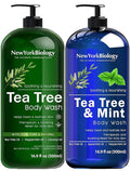 New York Biology Tea Tree Body Wash with Tea Tree Mint Body Wash for Men and Women - Helps Jock Itch & Itchy Skin, Nail Fungus, Athletes Foot, Eczema & Body Odor, Ringworms – 16 Fl Oz