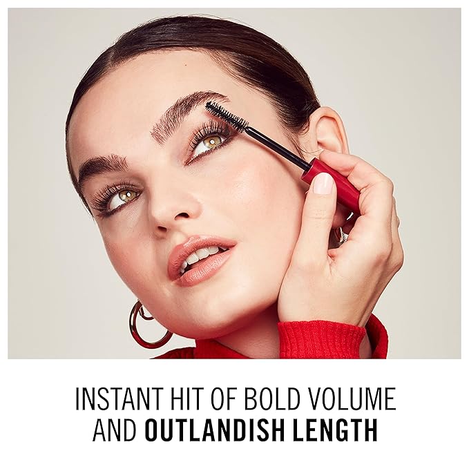 Rimmel London Wonder'Volume Thrill Seeker, 003 Black, Waterproof Mascara, Volumizing Mascara, Smudge-Proof, Clump-Proof, Flake-Proof, 24-Hour Wear, 0.28oz (Pack of 2)