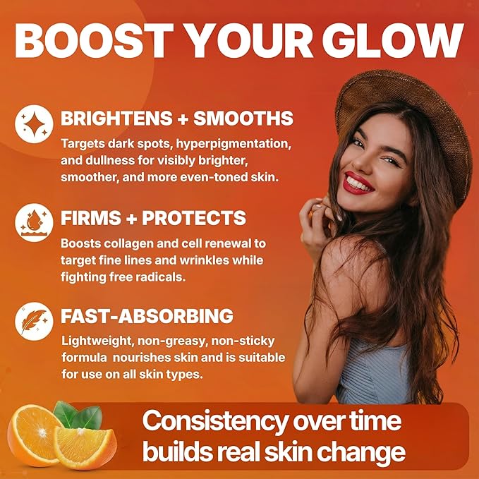 GlowMedik Vitamin C Serum for Face - Illuminating Brightening Serum for Dark Spots - Dark Spot Corrector with Hyaluronic Acid & Vitamin E - Fine Lines & Wrinkles, Sensitive Skin, Made in USA 2 fl oz