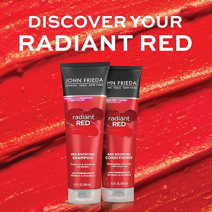 John Frieda Radiant, Boosting Conditioner, Hydrates and Enhances Tones with Pomegranate Extract and Vitamin E for Natural or Color-Treated Hair, 8.3 Oz