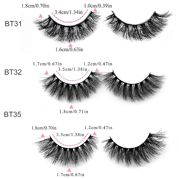 3D5D False Eyelashes 15-18mm Includes 3 Styles 27 Pair PACK Mix Cross Fluffy Natural Look Luxury Volume Faux Mink Lashes Reusable Strip Lashes, Mulitpack