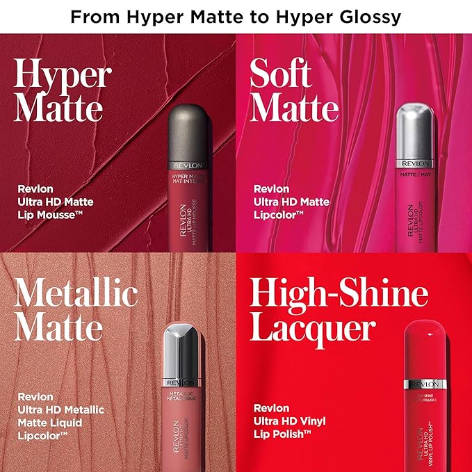Revlon Ultra HD Vinyl Lip Polish, Liquid Lipstick, Birthday Suit, Mauve Nude Gloss