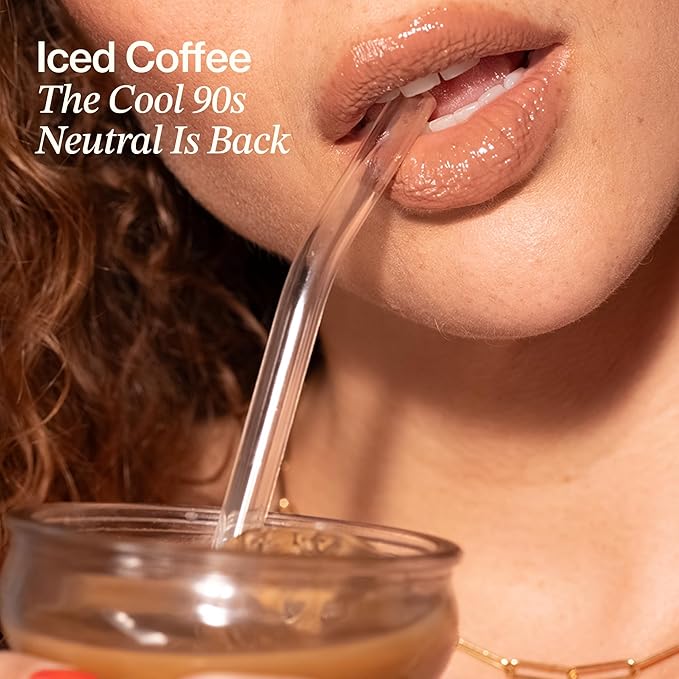 Daily Lip Sun Gloss SPF 30 in Iced Coffee (.59 Oz), Made with clean Ingredients like Mango Butter & Rosehip Oil for Nourishing and Hydrating, Hyaluronic acid for plumping, Glossy, modern neutral color