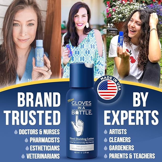 Gloves In A Bottle 6-Pack Shielding Lotion - Great for Dry Itchy Skin! Grease-less and Fragrance Free! (2oz-60ml)
