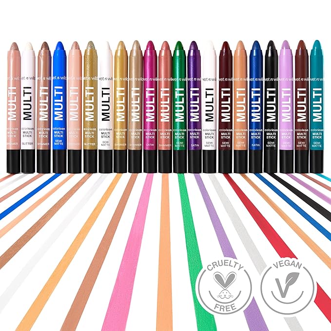 wet n wild Color Icon Cream Eyeliner Eyeshadow Multi-Stick, Moisturizing, Nourishing Velvety Cream-to-Powder Buildable & Blendable Formula, Cruelty-Free & Vegan - Bragging Whites