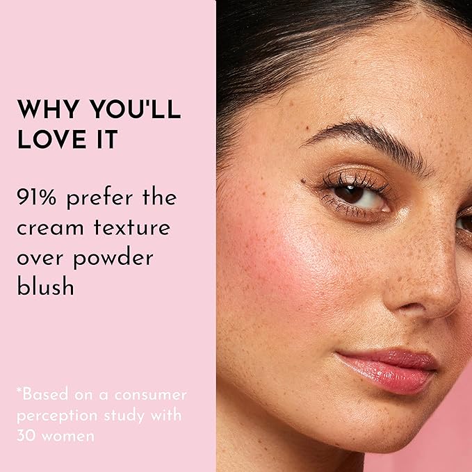 LAWLESS Pinch My Cheeks Soft-Blur Cream Blush - Cherry Pie - Premium Blush with Natural Ingredients to Re-Energize and Protect the Skin While Imparting a Soft, Cloudy Finish - 0.18 oz