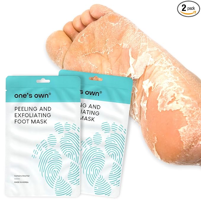 One's Own Korean Exfoliating Foot Peeling Mask, Moisturizing Foot Mask for Dry Cracked Feet, Feet Exfoliator to Peel Off Dead Skin & Callus Removal for Baby Soft Skin, Cruelty-Free & Safe, 2 Pair