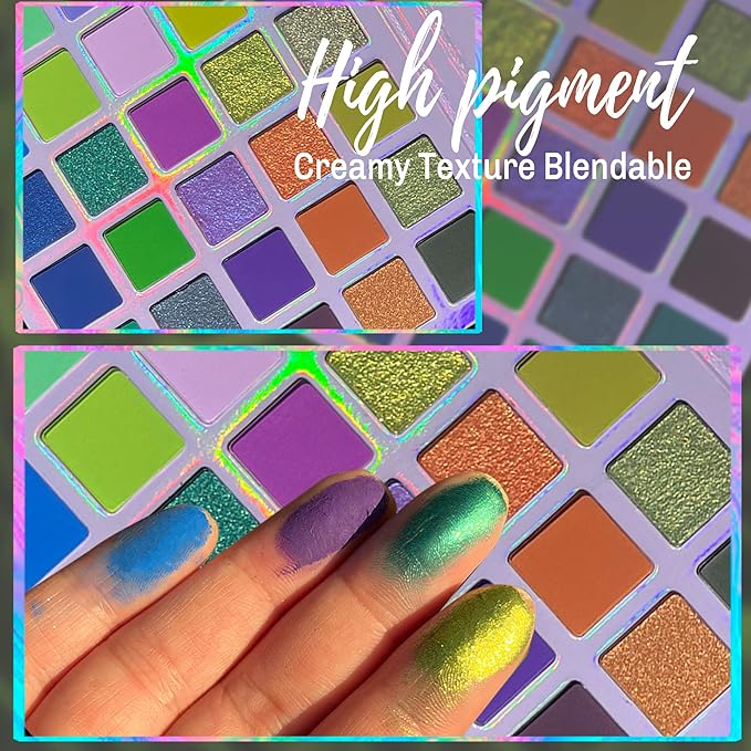 Professional super shine shimmer 30 color eyeshadow palette,high pigment matte+duochrome+shimmer,Cruelty- Free Makeup Pallet,Colorful Powder Long Lasting Waterproof Eye Shadow (make up-1)