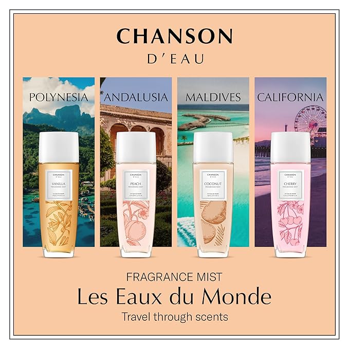 Chanson Coconut Hair & Body Mist for Women 2.5 fl oz (Pack of 1), Notes of Pear, Coconut Water, and Sandalwood, Women's Fragrance, Long Lasting, Everyday Fragrance, Travel Size